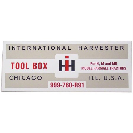 AFTERMARKET DEC448 IH H, M Tool Box Lid Decal Fits International DEC448-STR